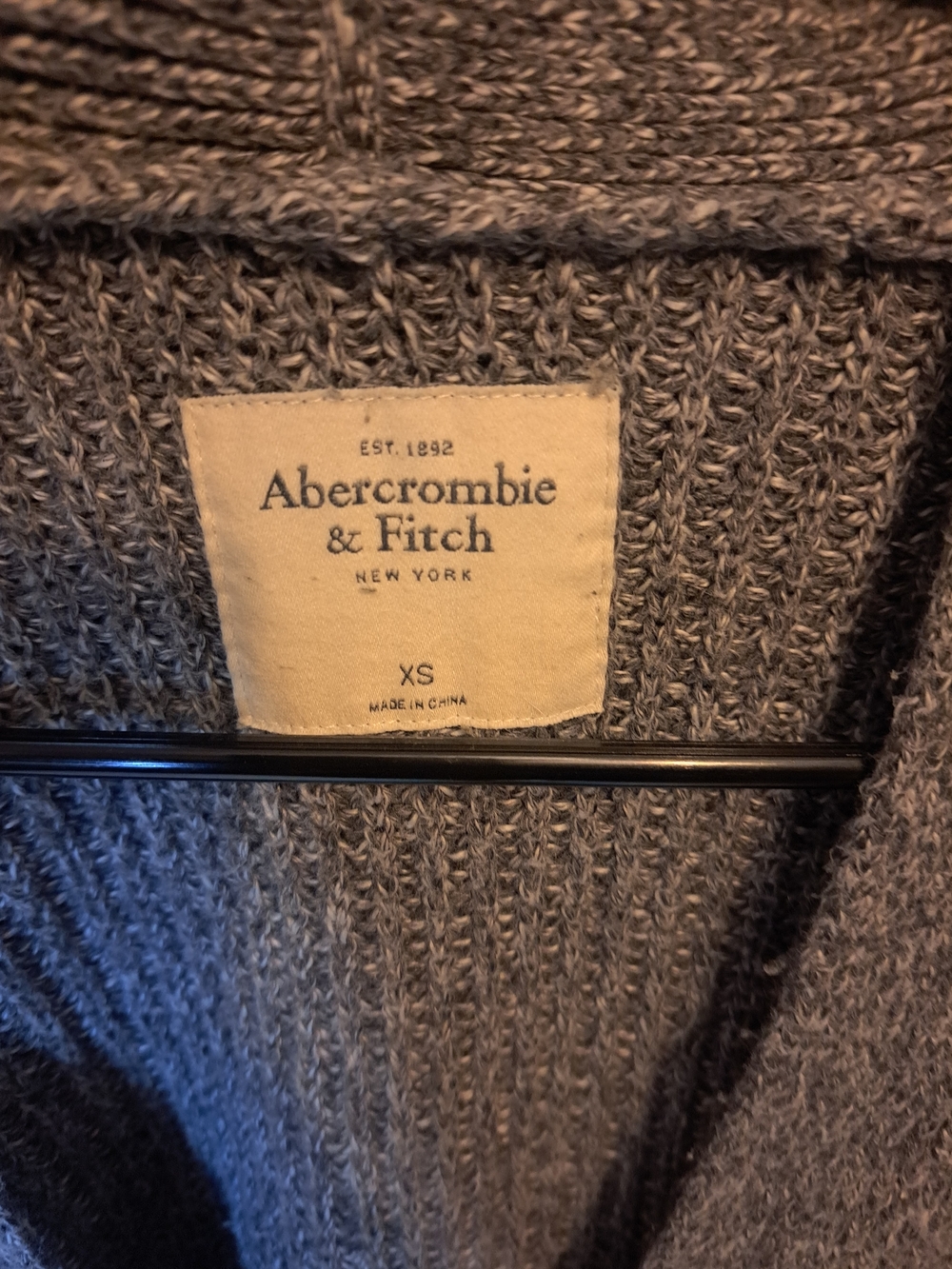 Abercrombie & Fitch Heather Gray Chunky Knit Cardigan